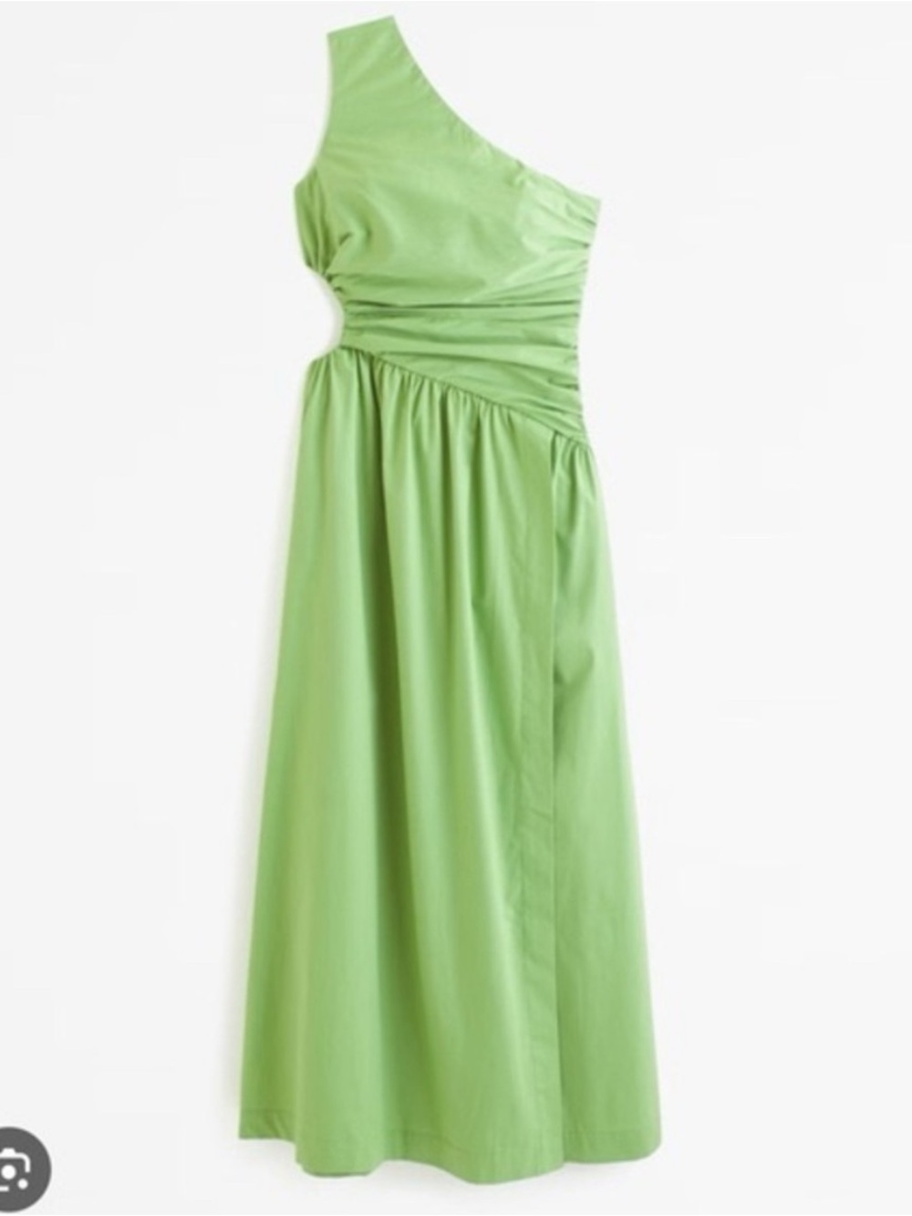 Abercrombie & Fitch One-Shoulder Cutout Maxi Dress in Light Green